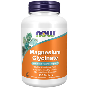 Now Foods Magnesium Glycinate 180 tablets, Глицинат Магния , Магний