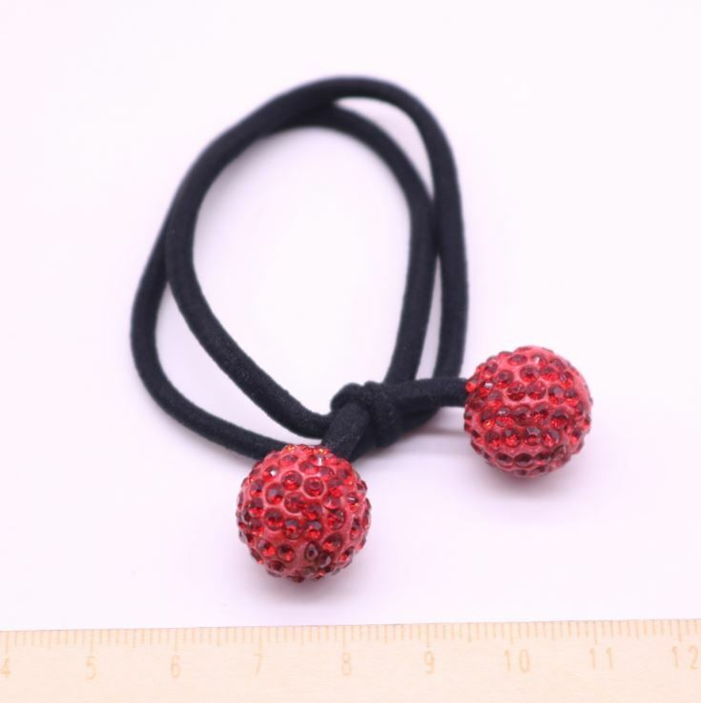 SALE! Резинка для волос + шар шамбала, 1 шт. Цвет Красный.