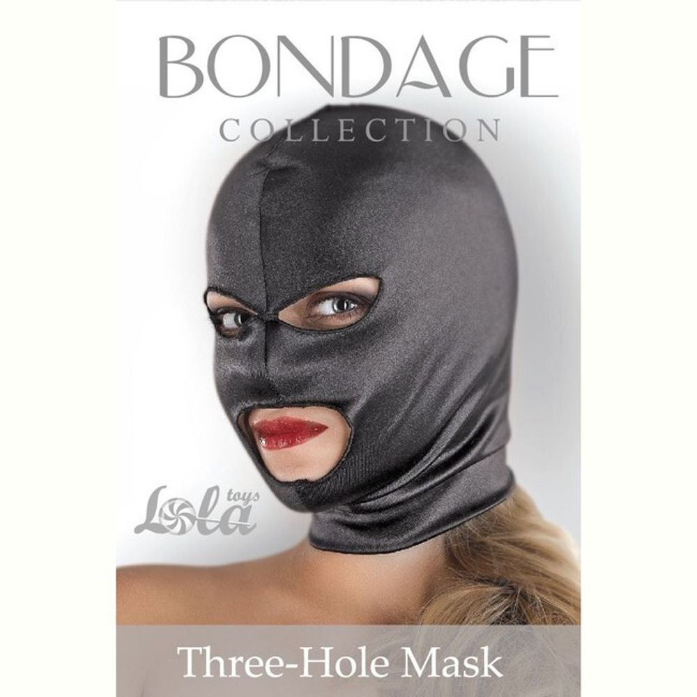 Шлем черный с прорезями для рта и глаз Three-Hole Mask (черный) (Цвет: черный)