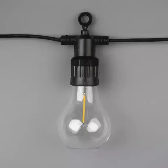 Гирлянда белт-лайт Лампочки 5 м., IP44, УМС, тёмная нить, 10 LED, свечение теплое белое, 220 В., Luazon Lighting (7989826)