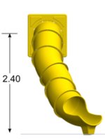 Спуск горки 2,4 м с квадратным фланцем