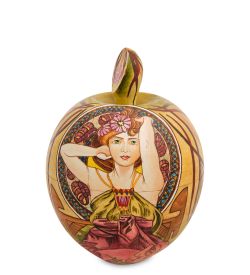 Народные промыслы МР-16/34-C Шкатулка-яблоко «Альфонс Муха - Драгоценные камни. Аметист»