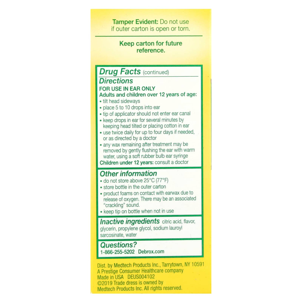 Debrox, Набор для удаления ушной серы, 15 мл (0,5 жидк. унц.)