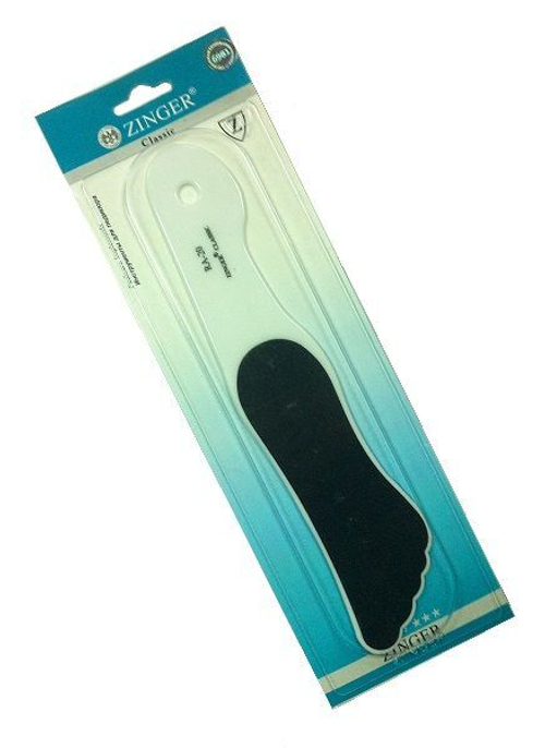Zinger Тёрка педикюрная двусторонняя абразивная / Classic RA-20, белый