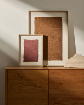 Картина Durkan бордового цвета на переработанной бумаге 50 x 70 см