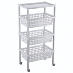 Этажерка универсальная "элиза" 3 корзины + 1 полка 420х290х880 мм (светло-серый)