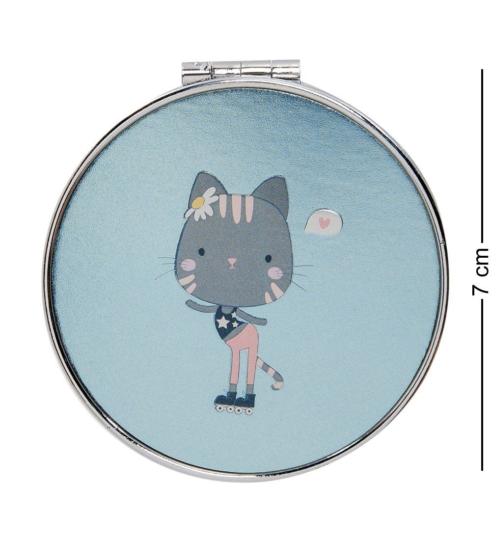 WW-124/2 Зеркало метал круглое «Милый котенок»