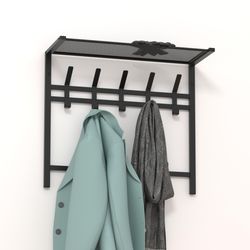 Вешалка с полкой 2-х ярусная "Торонто 22" (Черный)