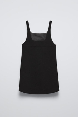 ZARA ОДНОТОННЫЙ САРАФАН, ЧЕРНЫЙ