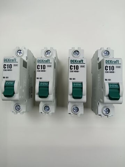 Автоматический выключатель 1-пол. 10А тип C 4,5кА серия ВА-101 DEKraft (4шт)