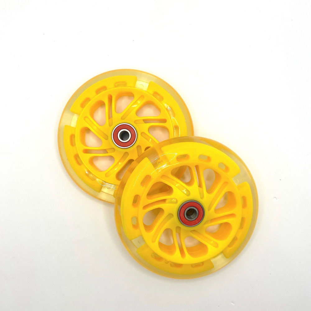 Светящиеся колеса Trolo (2 шт) для самоката Mini, желтый, 120*24 мм