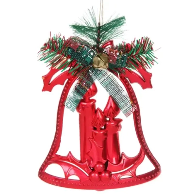 Украшение новогоднее «Колокольчик-Зимние свечи» 18*14 см, Красный