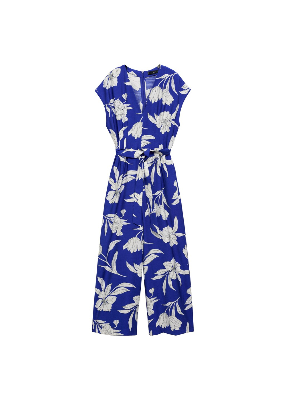 Длинный комбинезон с принтом и поясом