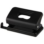 Дырокол до 10л, Спейс, пластиковый, с линейкой, черный