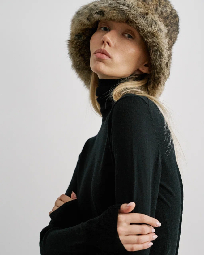 Меховая панама "Kitty girl"