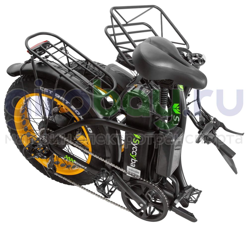 Электровелосипед Syccyba F11 Pro Dual 48V/20Ah (полный привод) - Желтый обод фото №14