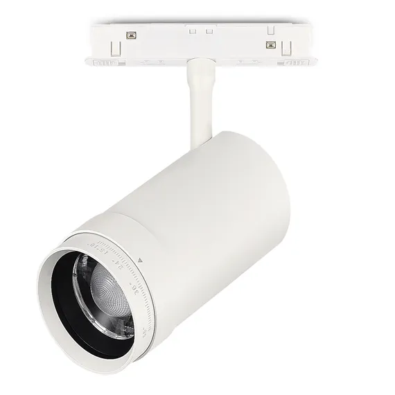 ST357.536.20 Магнитный трековый светильник ZOOM Белый LED 1*20W 3000K Lm Ra90 10-55° IP20 D60xH170 4 СКАЙЛАЙН 48V