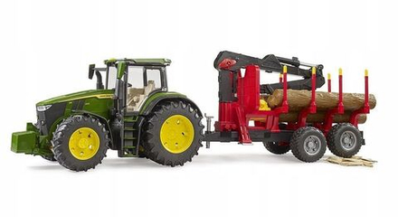 Игрушечный транспорт Bruder - Трактор John Deere 7R с лесозаготовительным прицепом - Брудер 03154