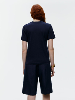 ARKET ФУТБОЛКА С КРУГЛЫМ ВЫРЕЗОМ, ТЕМНО-СИНИЙ