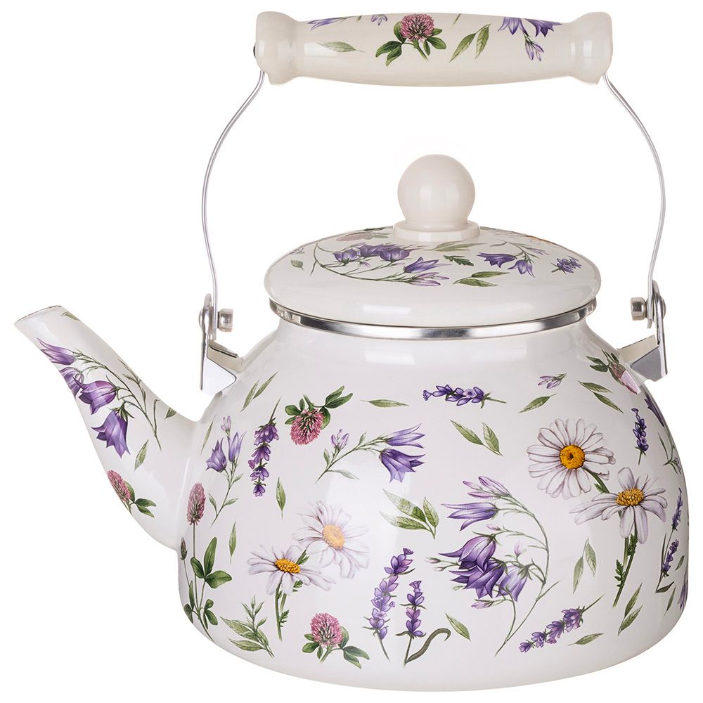 ЧАЙНИК AGNESS ЭМАЛИРОВАННЫЙ СЕРИЯ "FLOWER STORY", 2,6 Л