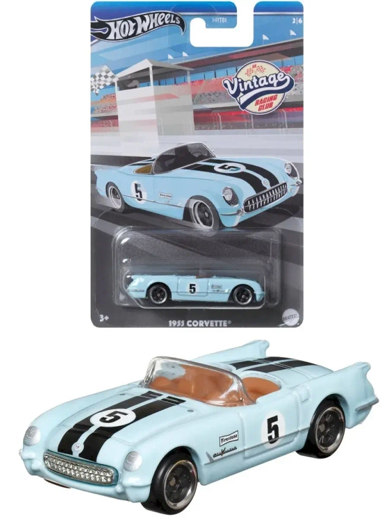 Машинка Хот Вилс Премиум Vintage 1955 Corvette HRT81 HRV01