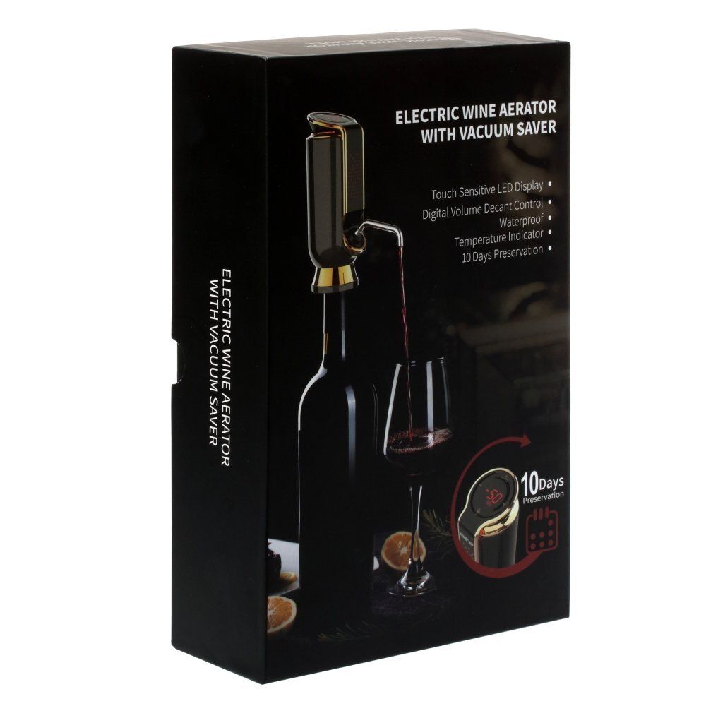 GAEM Электронный Винный Аэратор с Вакуумником (красный), L6 W13,2 H15,6 см