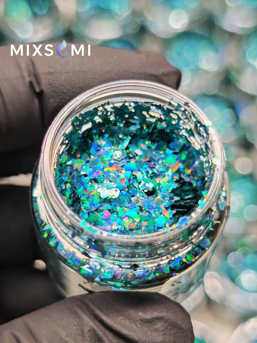 Хлопья - слюда 88808 Аква-изумруд голографик - для литья изделий и творчества