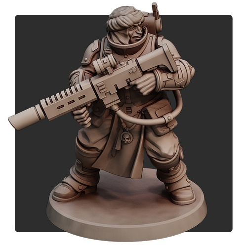 Astra Militarum Tallarn Desert Raiders Талларнский Гвардеец с хэллганом миниатюра для AOS,Waha, Настольная игра, НРИ, Варгейм, РПГ