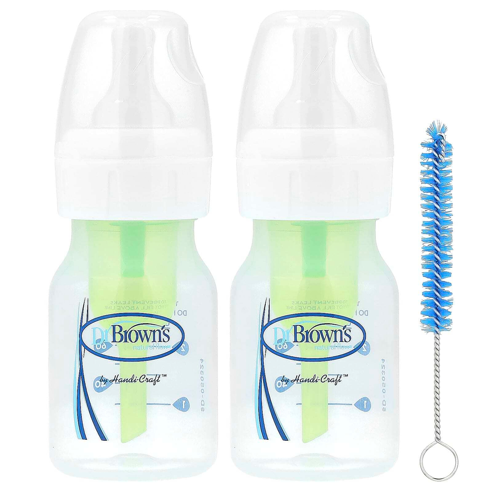 Dr. Brown's, Natural Flow®, детская бутылочка Anti-Colic Optium+™, для детей от 0 месяцев, 2 упаковки по 60 мл (2 унции)