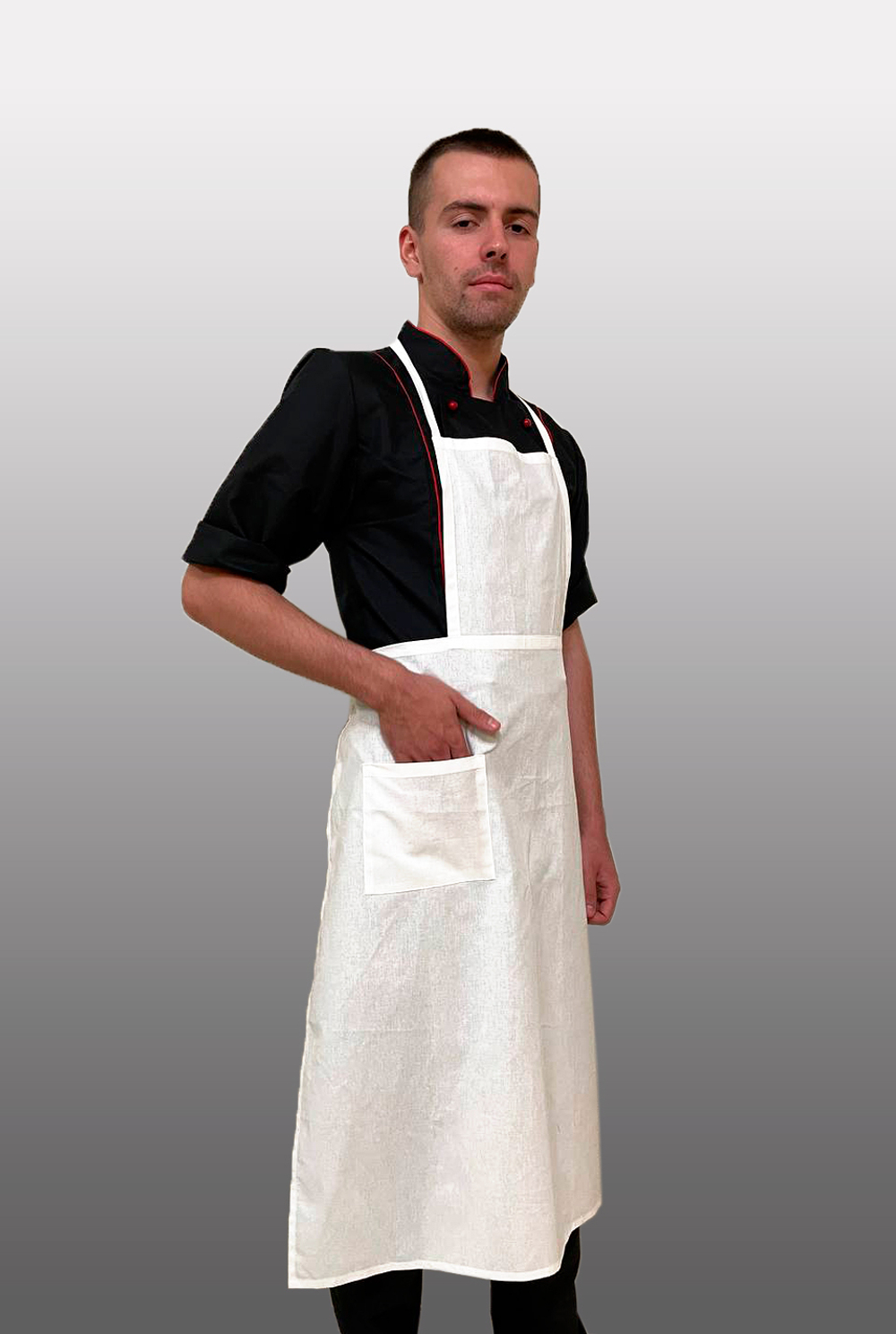 Фартук повара с грудкой (бязь) белый 100% хлопок