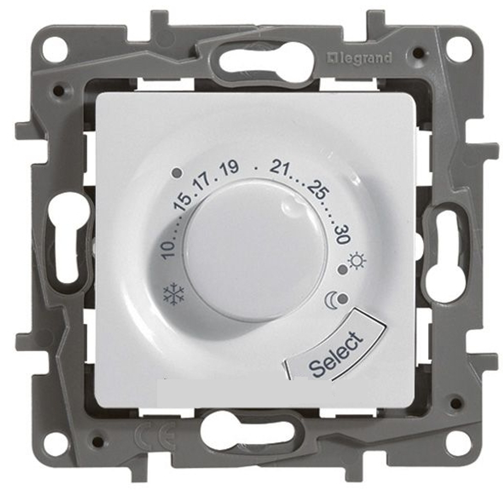 Терморегулятор для тёплого пола с внешним датчиком в комплекте 16А 230В - белый ETIKA Legrand