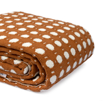 Покрывало из хлопка Polka dots, 180х250 см | карамельный