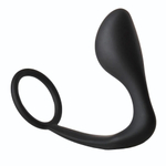 Черное эрекционное кольцо с анальной пробкой Anal Plug With Cockring (Цвет: черный)