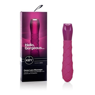 Мощный фактурный силиконовый вибратор Ceres Lace Massager (7 режимов) (Цвет: фиолетовый)