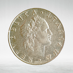 Italy 50 Lire 1955 R "Vulcan at Anvil – Large Type", XF