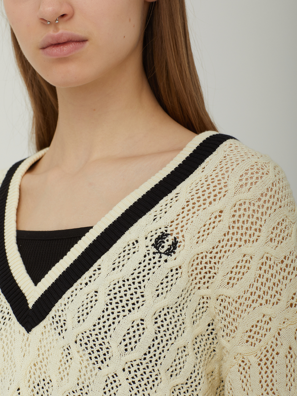 Женский Свитер Open-knit V-neck