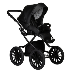 Детская коляска Indigo Mio Eco Plus 14 3 в 1 с автокреслом Avionaut Cosmo 01 черная кожа