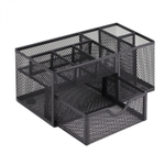 Подставка-органайзер д/канцтоваров, Alingar, металлическая, 20,5 см * 11,5 см*11 см, 8 отделений, выдвижной ящик, черный