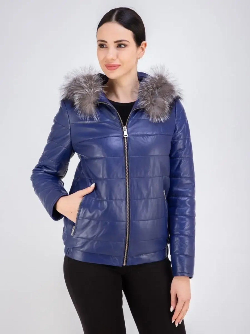 Куртка женская из натуральной кожи с капюшоном Турция