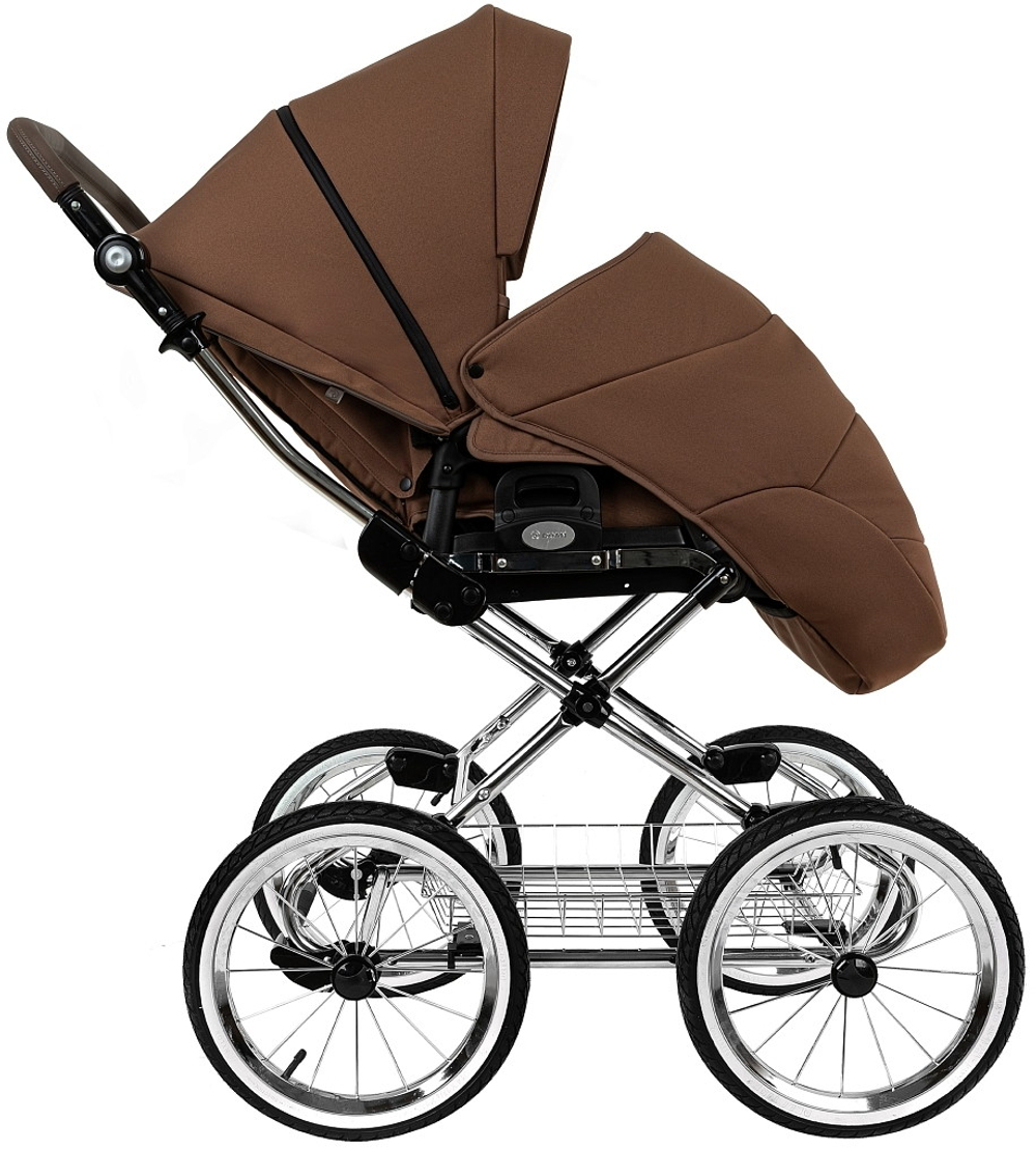Детская коляска Roan Bass Next Classic d14 2.0 2 в 1 BSNC/91/2 Mocha Mousse/Black/руч.Cappuccino