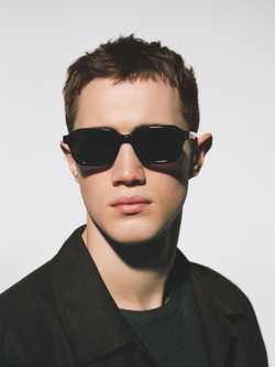 Massimo Dutti Солнцезащитные очки в прямоугольной пластмассовой оправе, зеленый