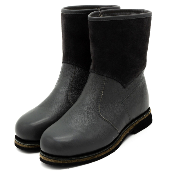 Унты укороченные мужские из кожи теленка и замши