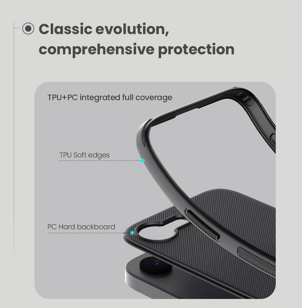 Усиленный чехол от Nillkin для iPhone 16e, серия Super Frosted Shield Pro