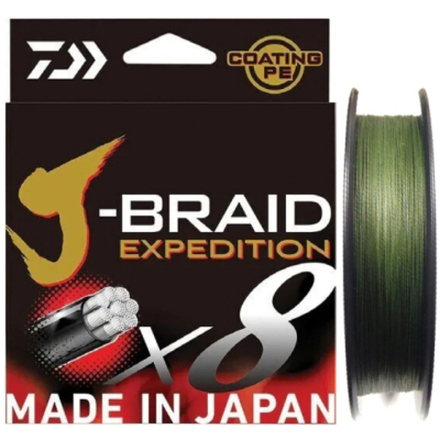 Леска J-BRAID EXPEDITION×8E 0.13mm-150m DARK GREEN