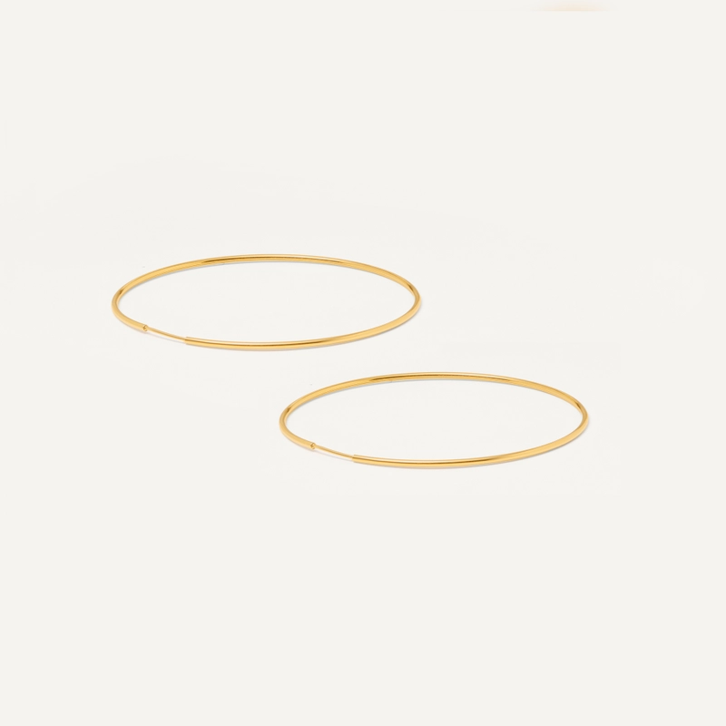 Серьги-конго Широкое Золото – 7 см