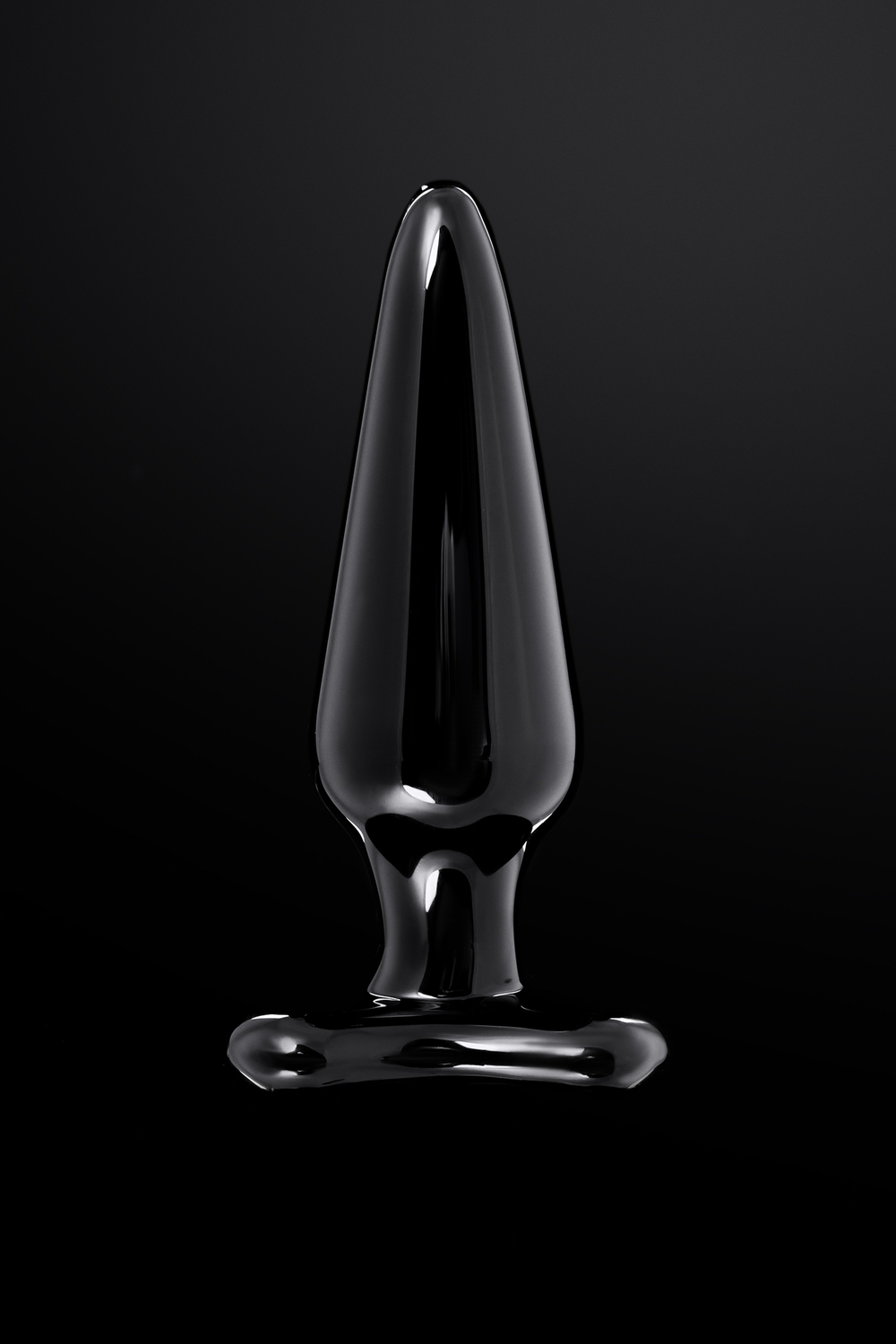 Анальная втулка Sexus Glass, стекло, черная, 11 см, Ø 4 см