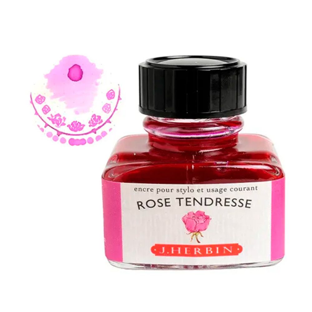 Чернила во флаконе Herbin 30 мл Rose tendresse нежно-розовые (13061T) 3