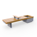 Лавка Rail Road 03 с вазоном и подлокотником