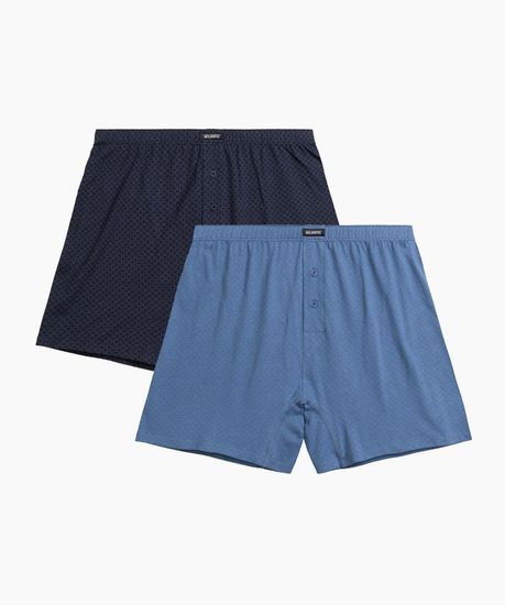 Трусы (2 шт) мужские семейные Atlantic 2MBX-073, хлопок, темно-синий + голубой
