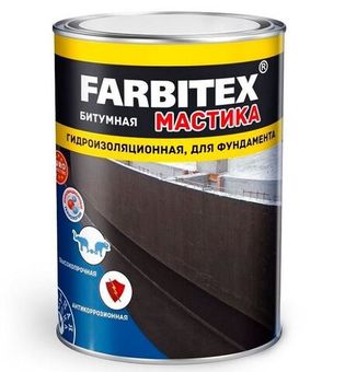 Битумная мастика Farbitex гидроизоляционная 8 кг